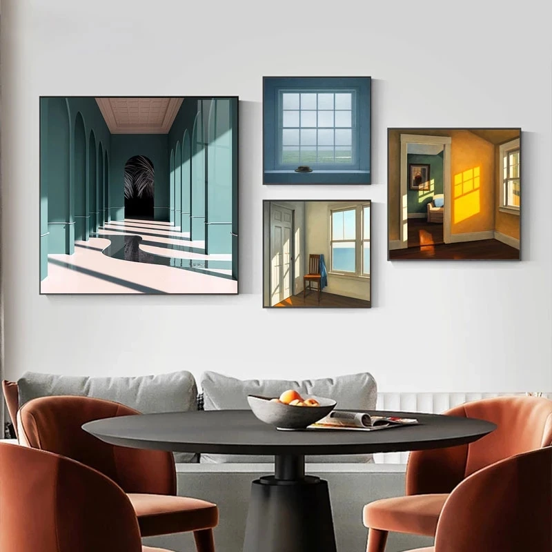 Interior Design Poster - Finestra nordica Paesaggio esterno Tela Pittura